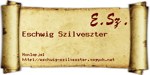 Eschwig Szilveszter névjegykártya